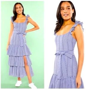 Likely Gingham Maxi Dress Size 0 NWT